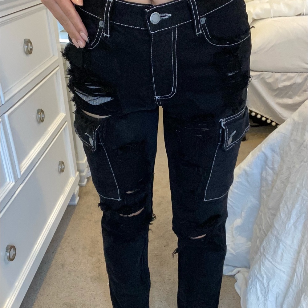 Black high waisted jeans